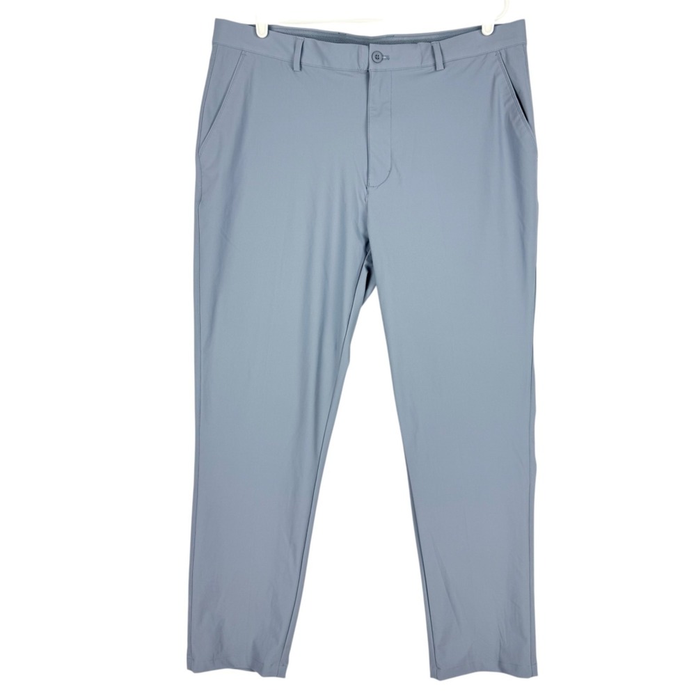 Greg Norman Mens Light Blue Nylon Blend Stretch Slim Lightweight Pants 38x30 NWT